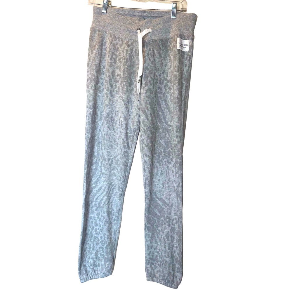 Calvin Klein Performance Gray Printed French Terry Jogger Pants Womens Small - Picture 2 of 3